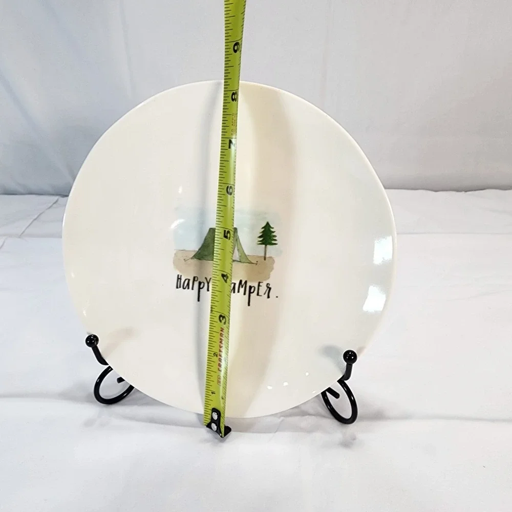 Rae Dunn Artisan Collection By Magenta 22 HAPPY CAMPER 8 INCH PLATE